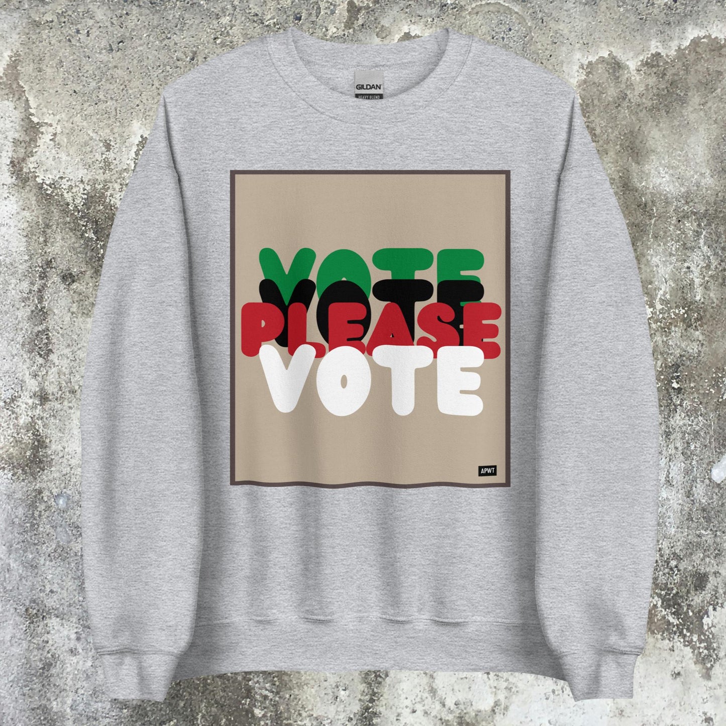 Please Vote in Black Unisex Crew Neck Sweatshirt - Available in Assorted Colors