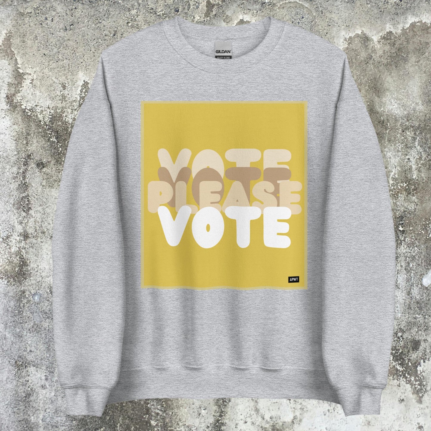 Please Vote in Yellow Unisex Crew Neck Sweatshirt - Available in Assorted Colors