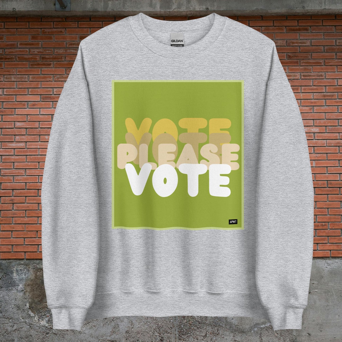 Please Vote in Green Unisex Crew Neck Sweatshirt - Available Assorted Colors