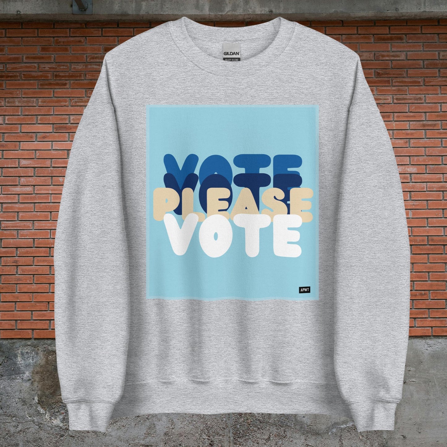 Please Vote in Blue Unisex Crew Neck Sweatshirt - Available in Assorted Colors