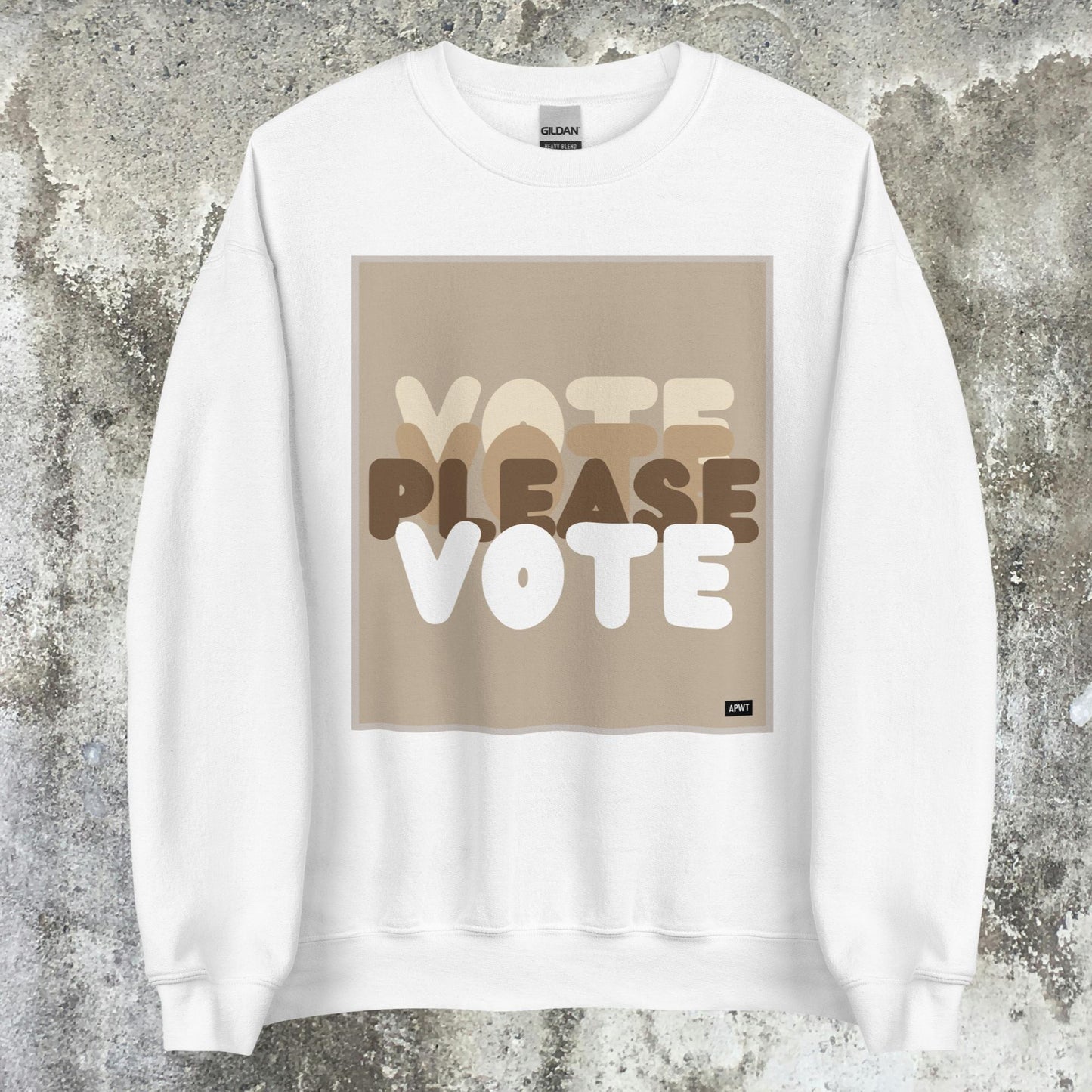 Please Vote in Brown Unisex Crew Neck Sweatshirt - Available in Assorted Colors