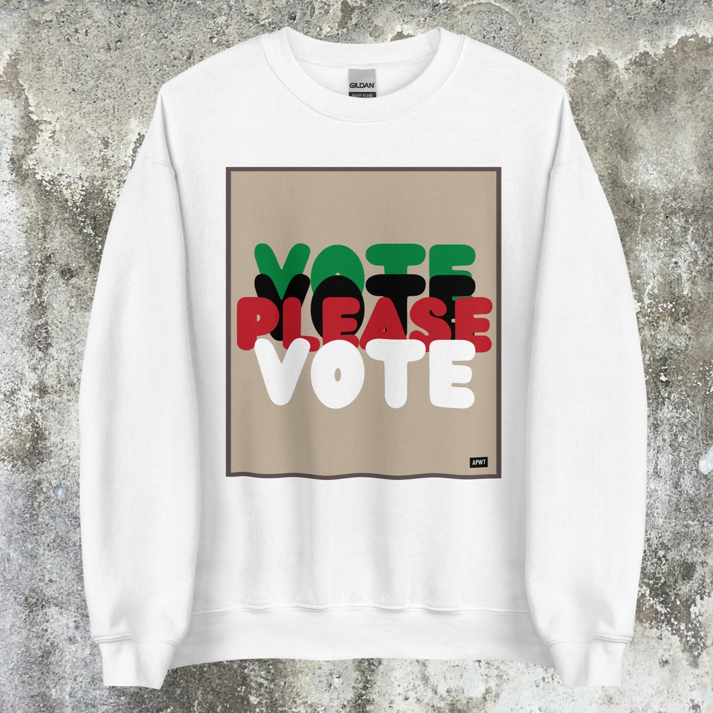 Please Vote in Black Unisex Crew Neck Sweatshirt - Available in Assorted Colors