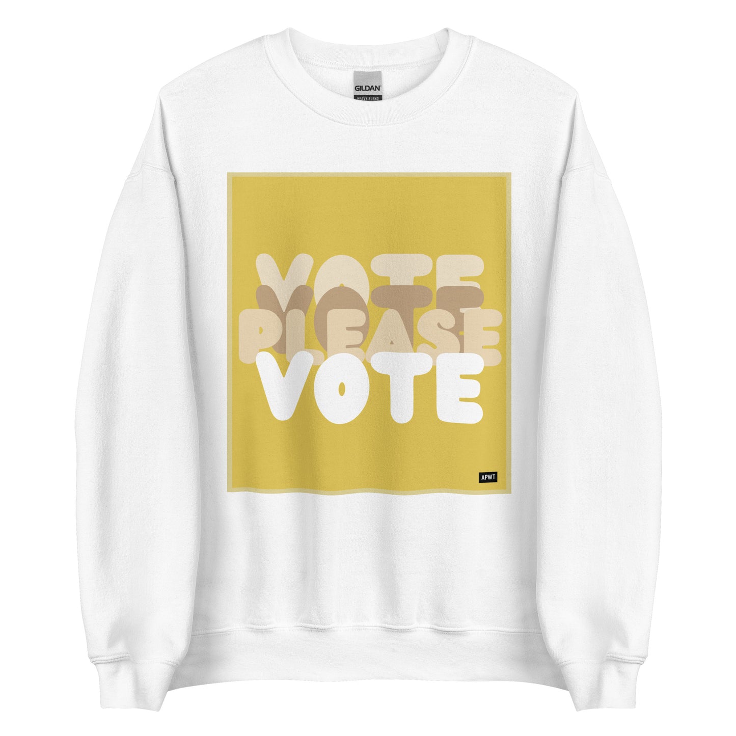 Please Vote in Yellow Unisex Crew Neck Sweatshirt - The APWT Gift Shop