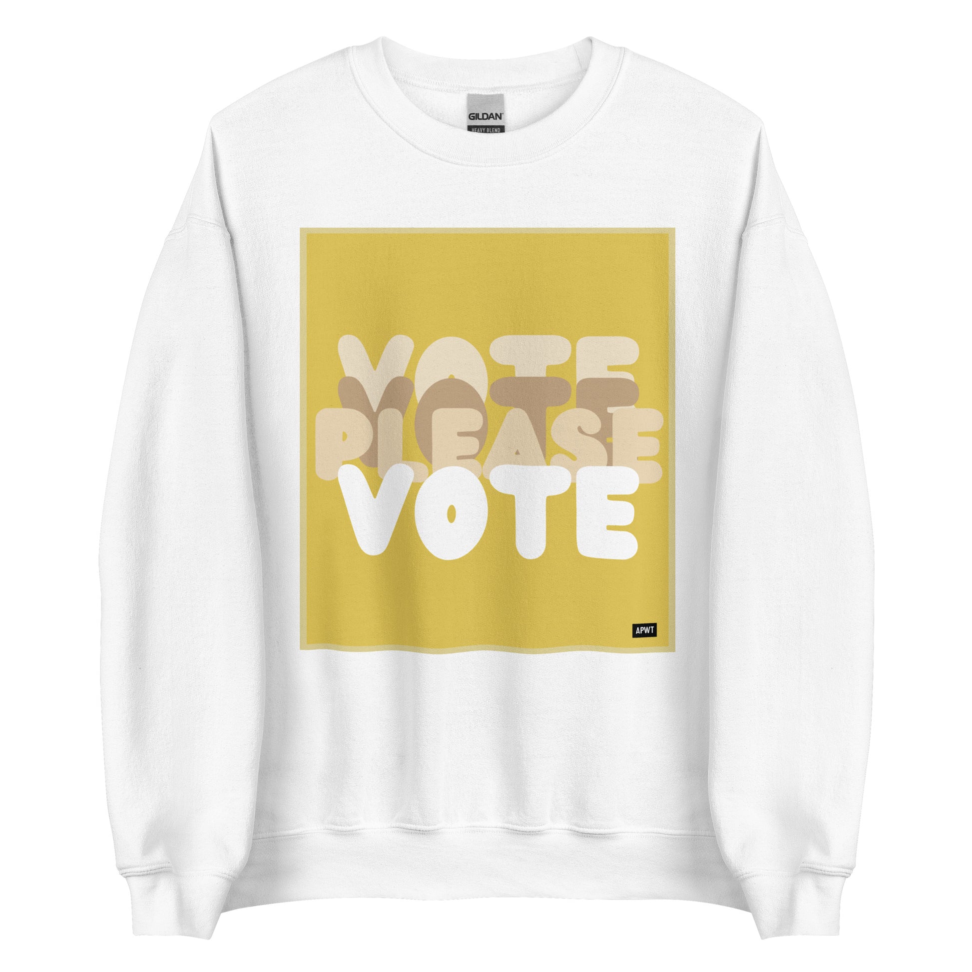 Please Vote in Yellow Unisex Crew Neck Sweatshirt - The APWT Gift Shop