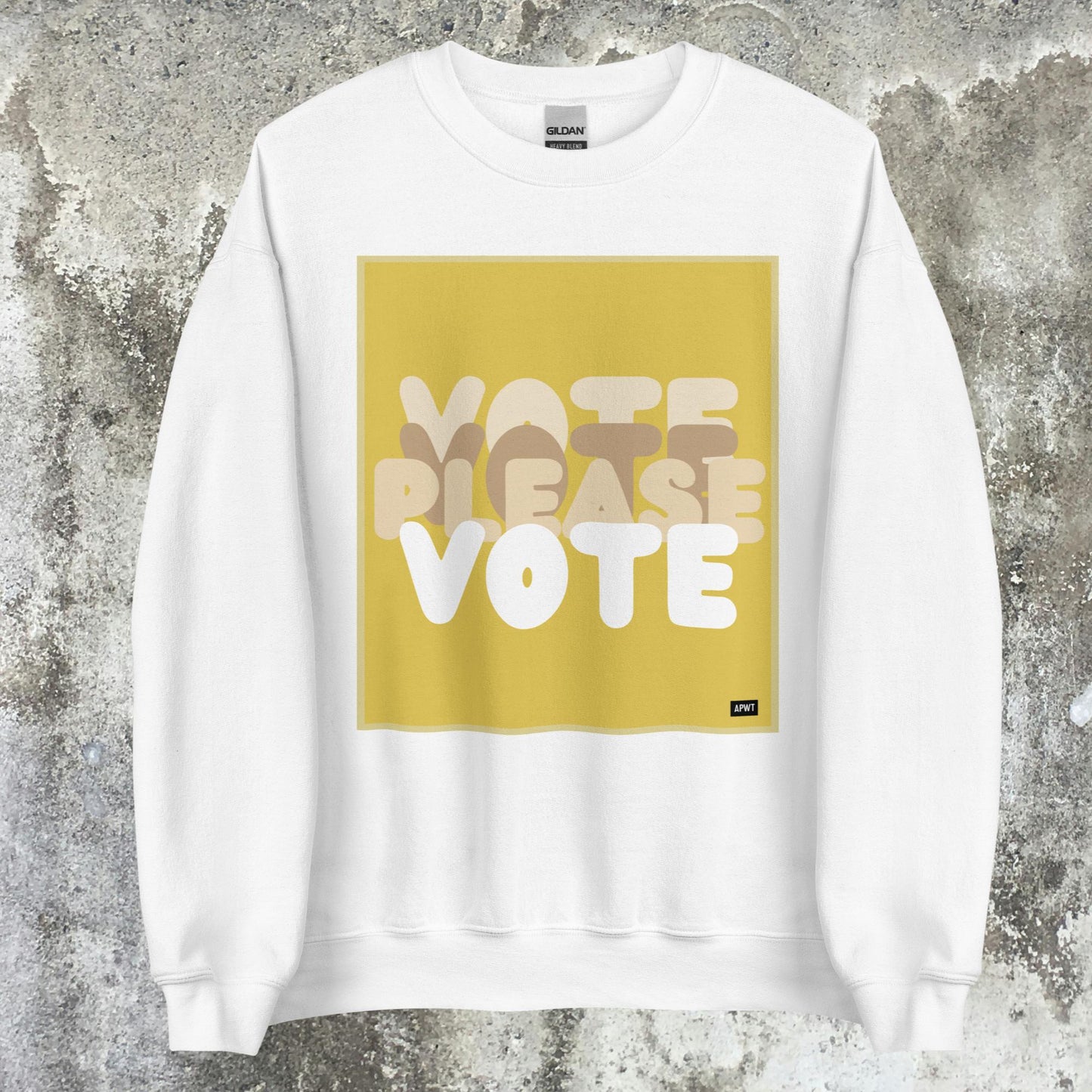 Please Vote in Yellow Unisex Crew Neck Sweatshirt - Available in Assorted Colors