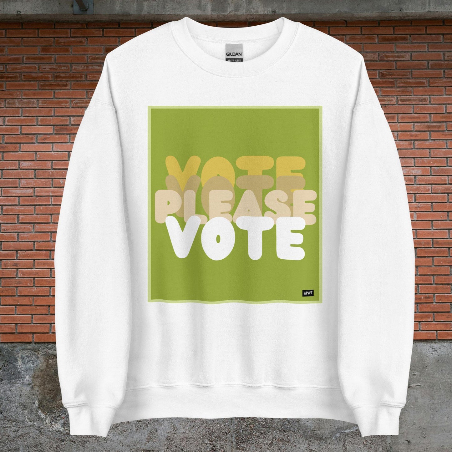 Please Vote in Green Unisex Crew Neck Sweatshirt - Available Assorted Colors