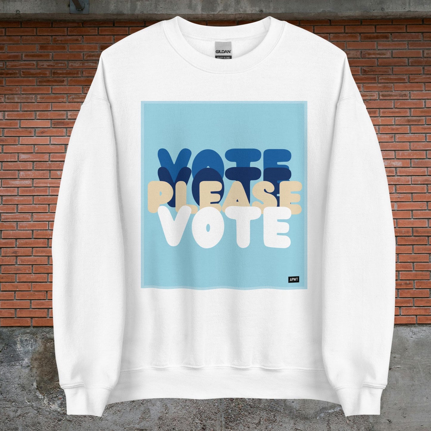 Please Vote in Blue Unisex Crew Neck Sweatshirt - Available in Assorted Colors