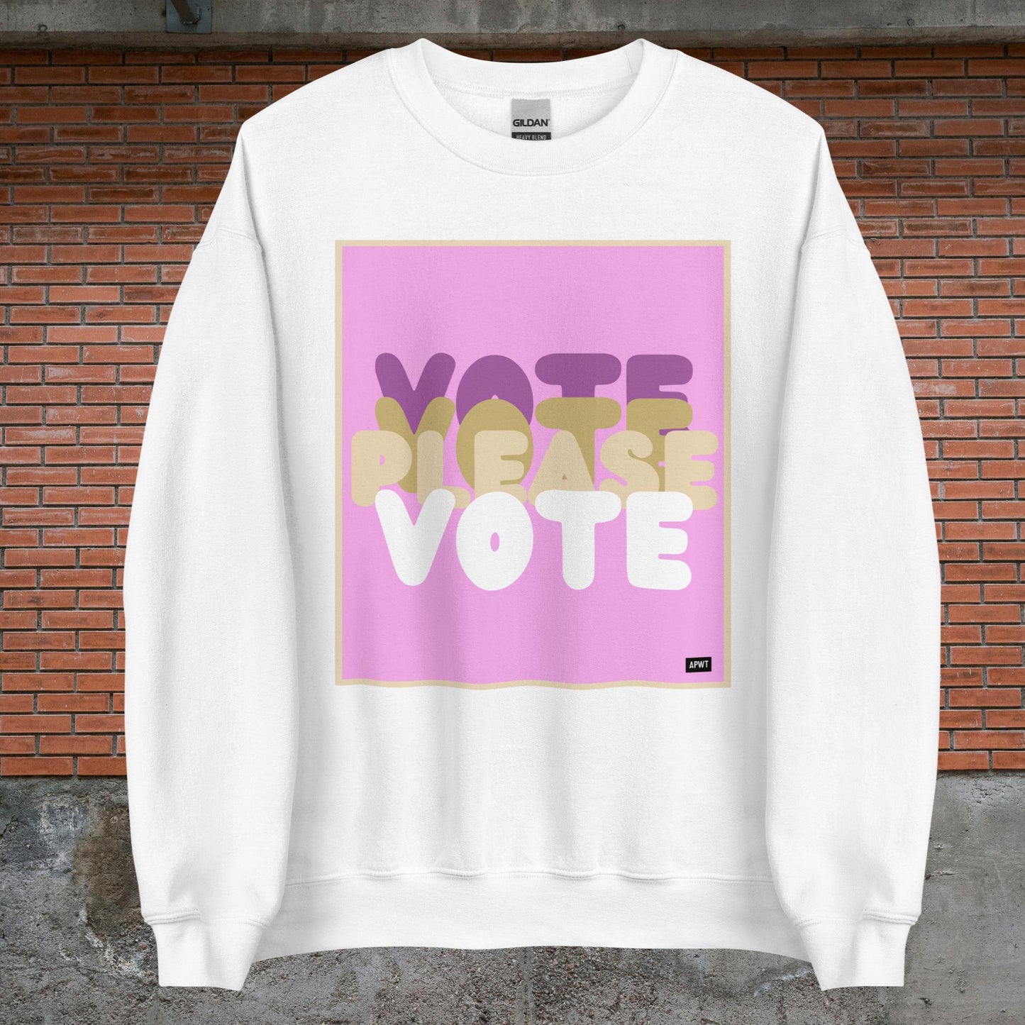 Please Vote in Pink Unisex Crew Neck Sweatshirt - Available in Assorted Colors