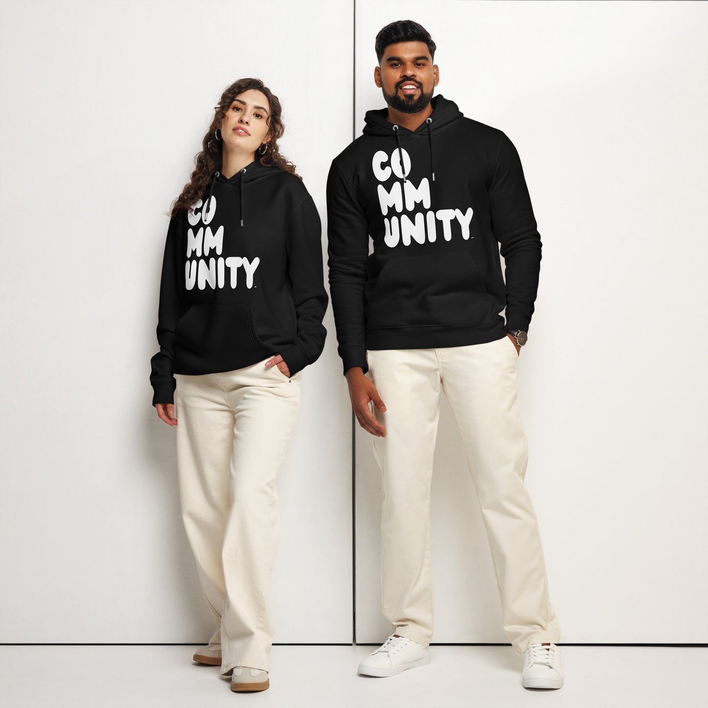 Community in Black and White Premium Unisex Hoodie