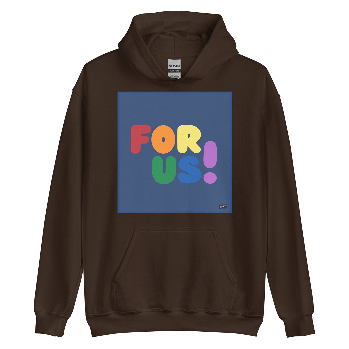 Rainbow For Us Unisex Hoodie in Brown - The APWT Gift Shop