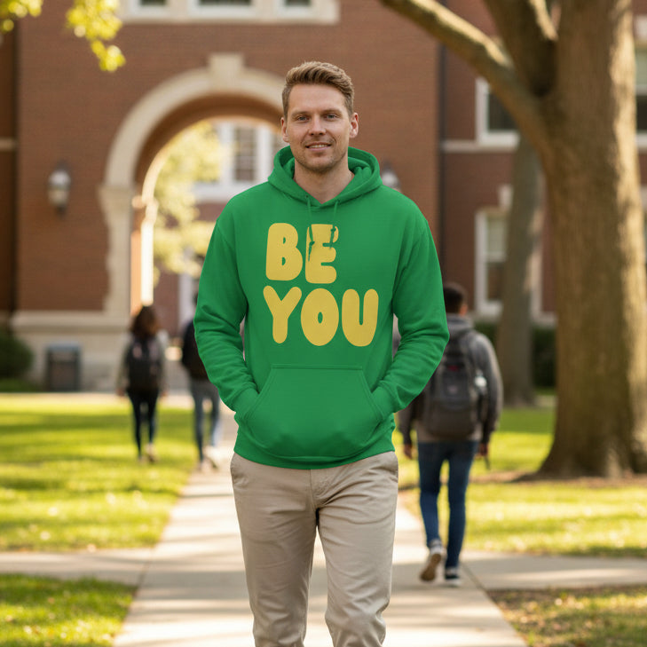 Be You in Green and Yellow Unisex Hoodie - The APWT Gift Shop