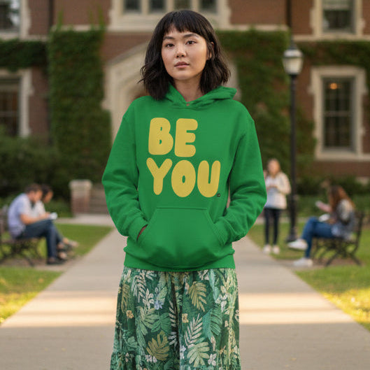 Be You in Green and Yellow Unisex Hoodie - The APWT Gift Shop