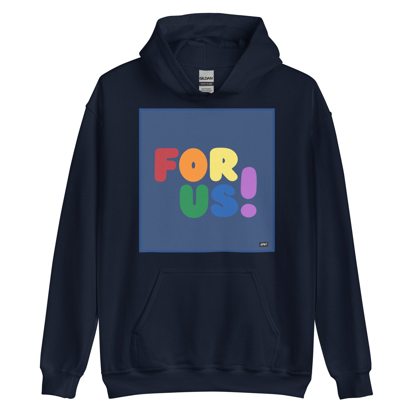 Rainbow For Us Unisex Hoodie in Navy Blue - The APWT Gift Shop