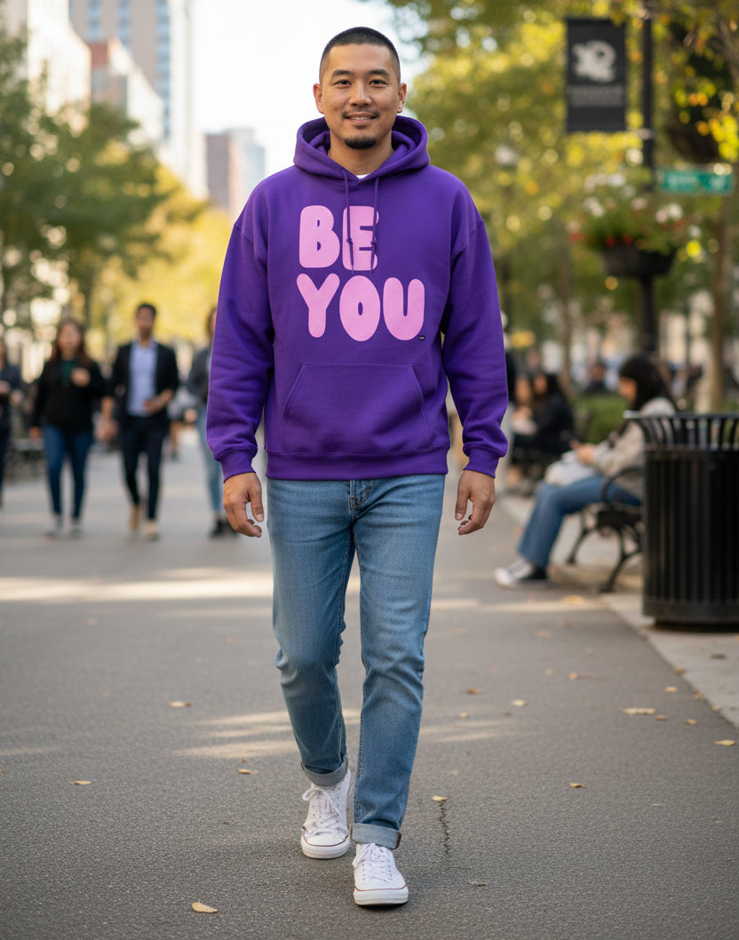 Be You in Purple and Pink Unisex Hoodie - The APWT Gift Shop