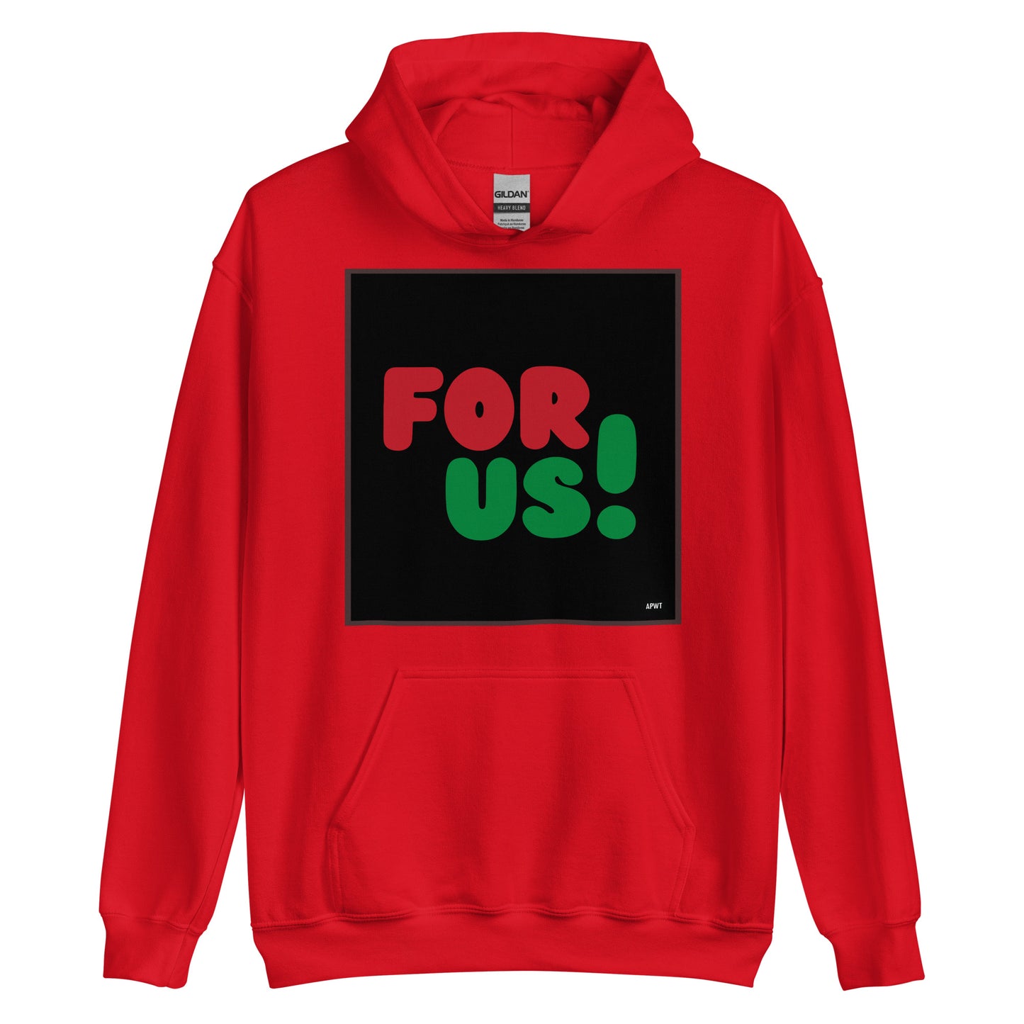 For Us in Black Unisex Hoodie in Red - The APWT Gift Shop