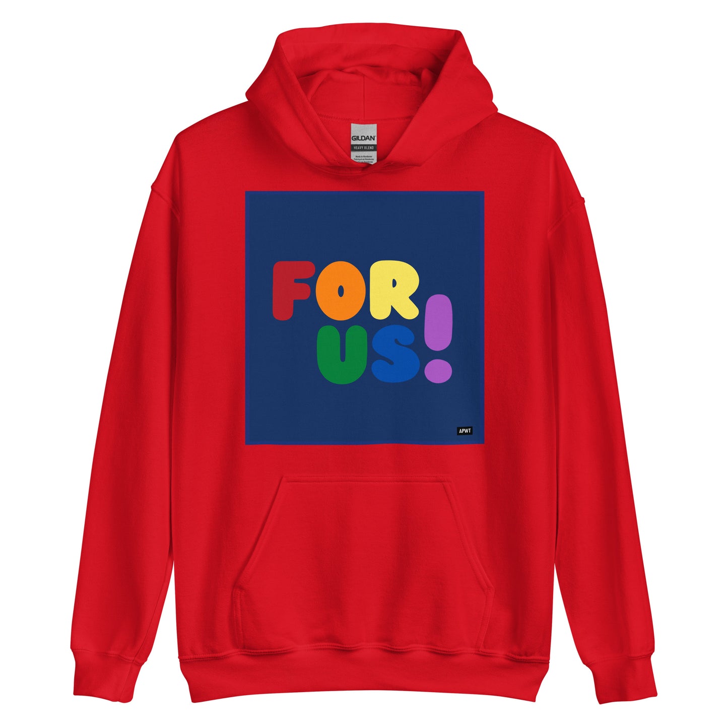 Rainbow For Us Unisex Hoodie in Red - The APWT Gift Shop