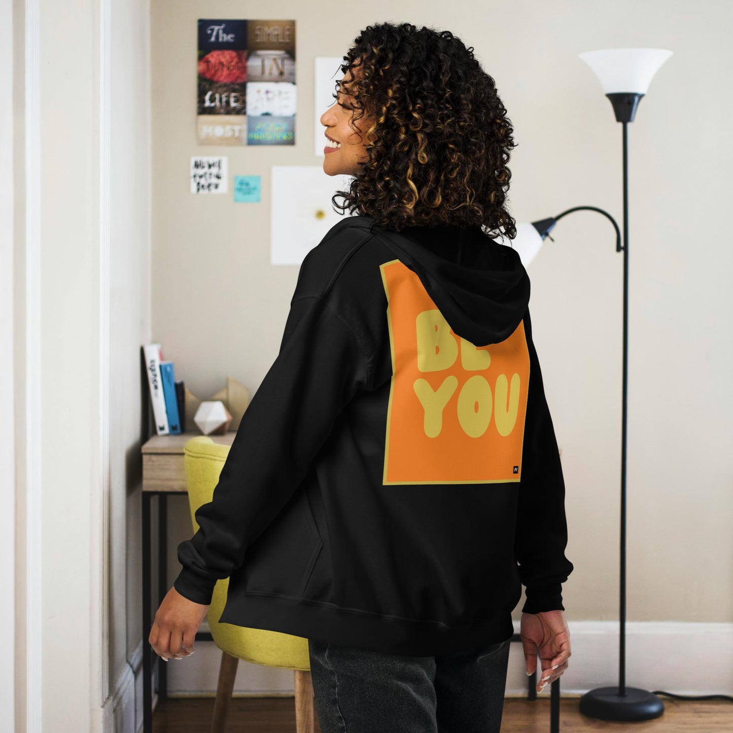 Be You in Orange and Yellow Unisex Zip-Up Hoodie - Available in Assorted Colors