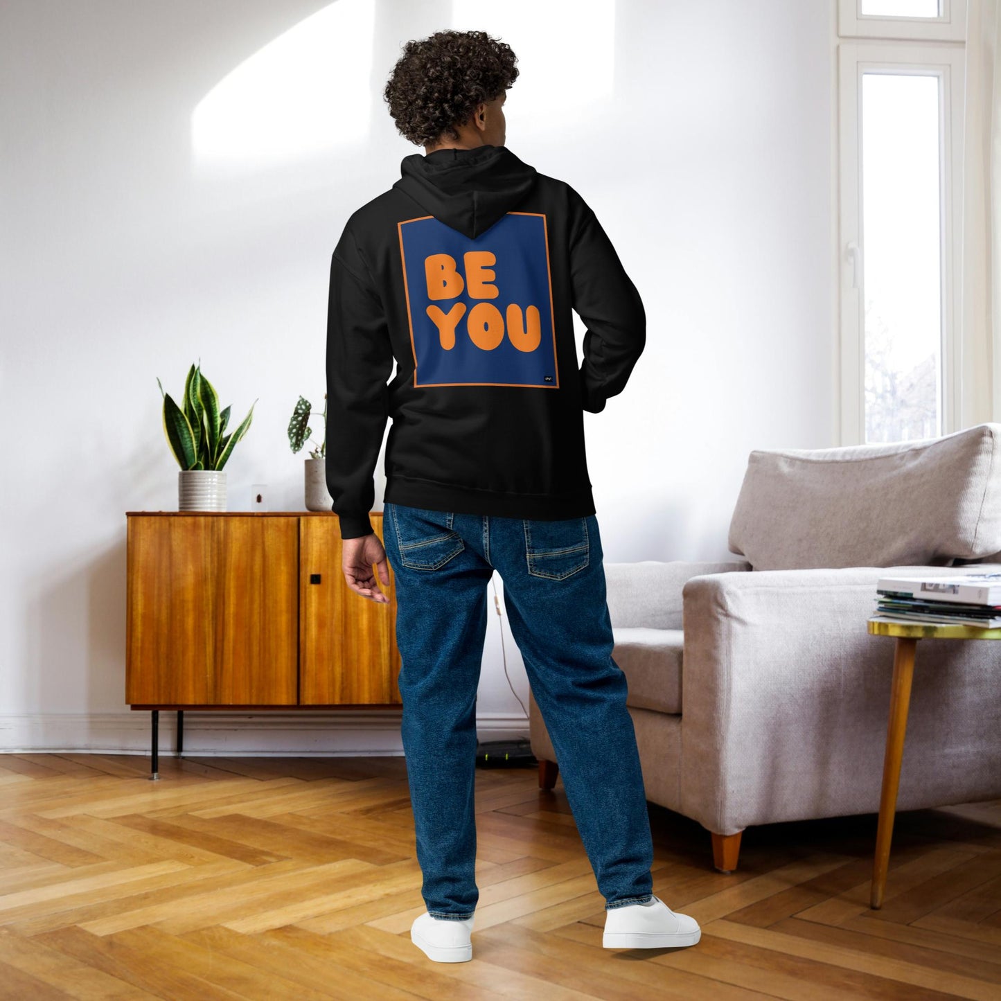Be You in Blue and Orange Unisex Zip-Up Hoodie - Available in Assorted Colors