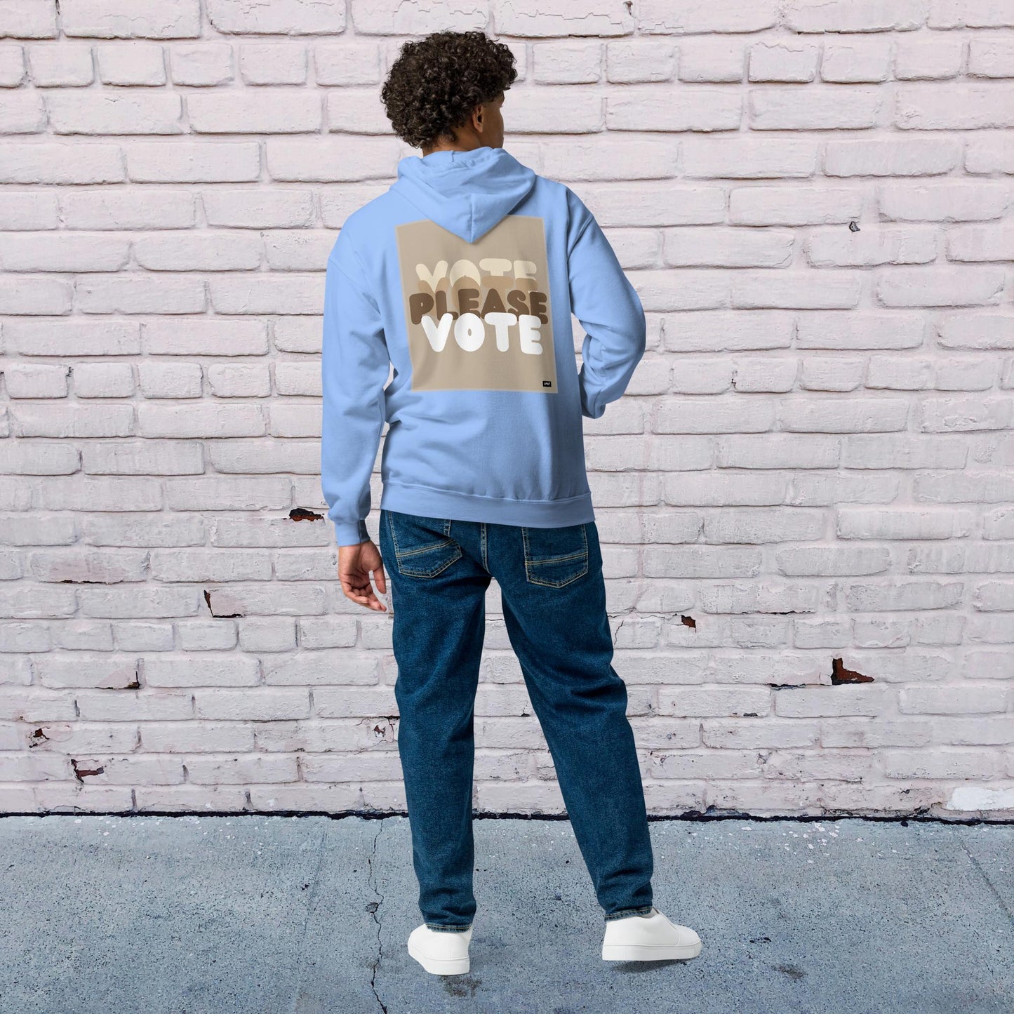 Please Vote in Brown Unisex Zip-Up Hoodie - Available in Assorted Colors