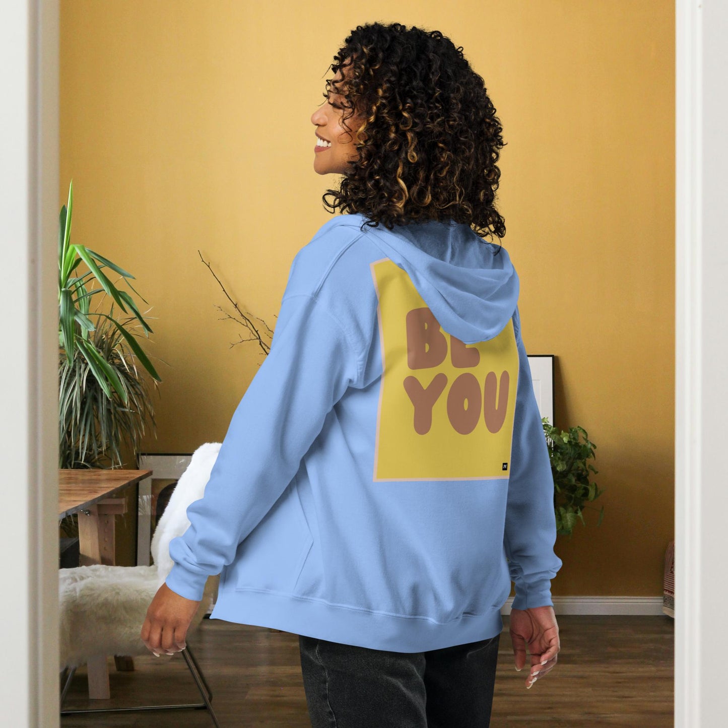 Be You in Yellow and Brown Unisex Zip-Up Hoodie - Available in Assorted Colors