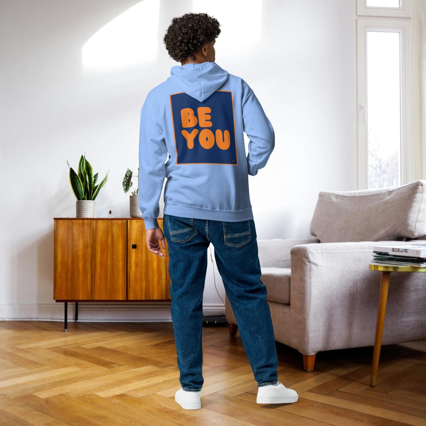 Be You in Blue and Orange Unisex Zip-Up Hoodie - Available in Assorted Colors
