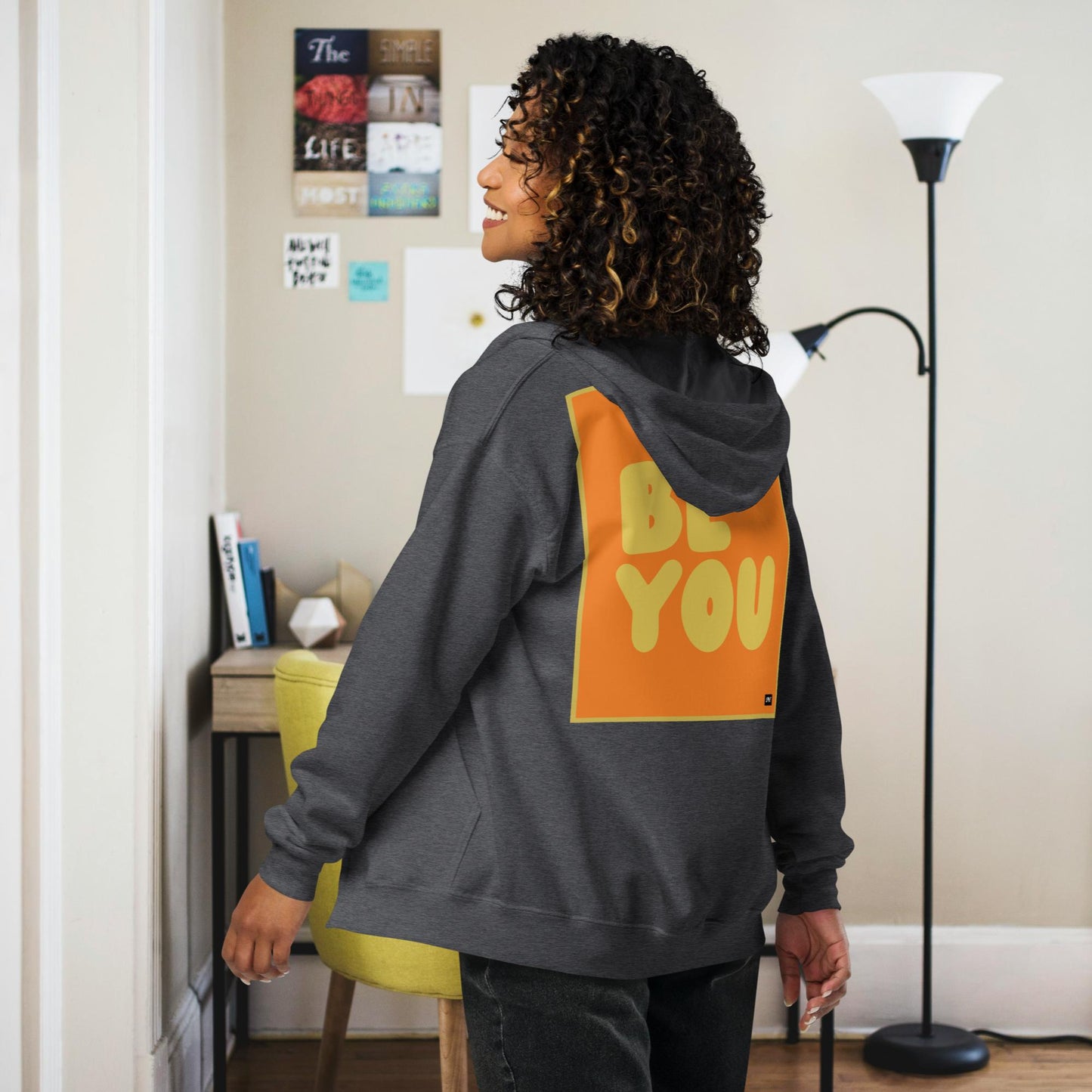 Be You in Orange and Yellow Unisex Zip-Up Hoodie - Available in Assorted Colors