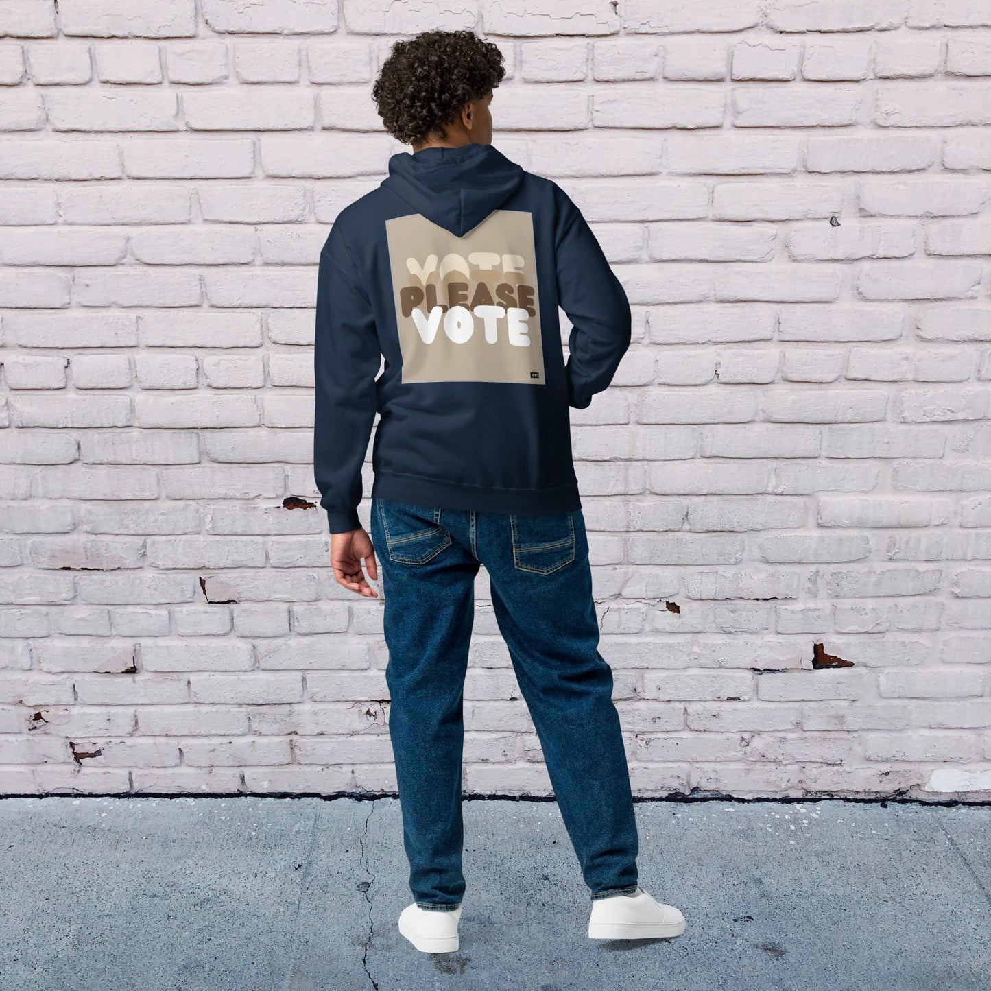 Please Vote in Brown Unisex Zip-Up Hoodie - Available in Assorted Colors