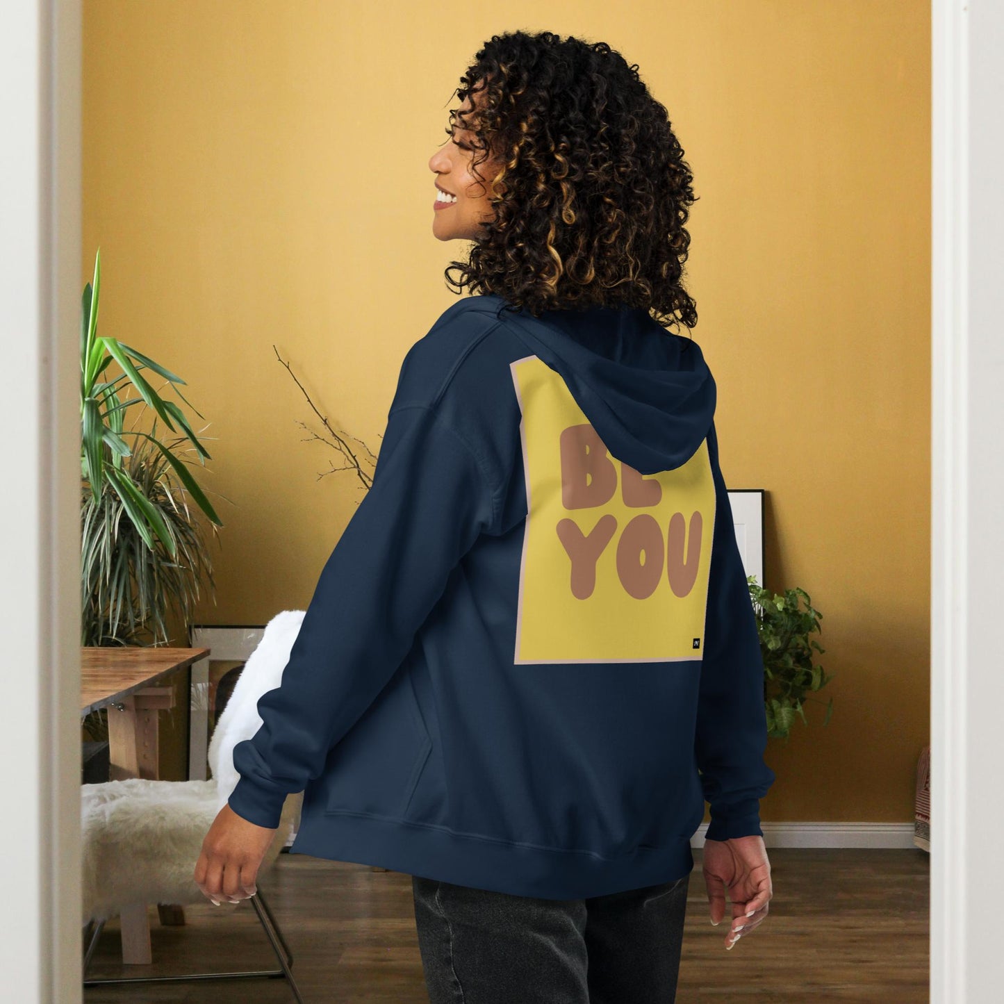Be You in Yellow and Brown Unisex Zip-Up Hoodie - Available in Assorted Colors