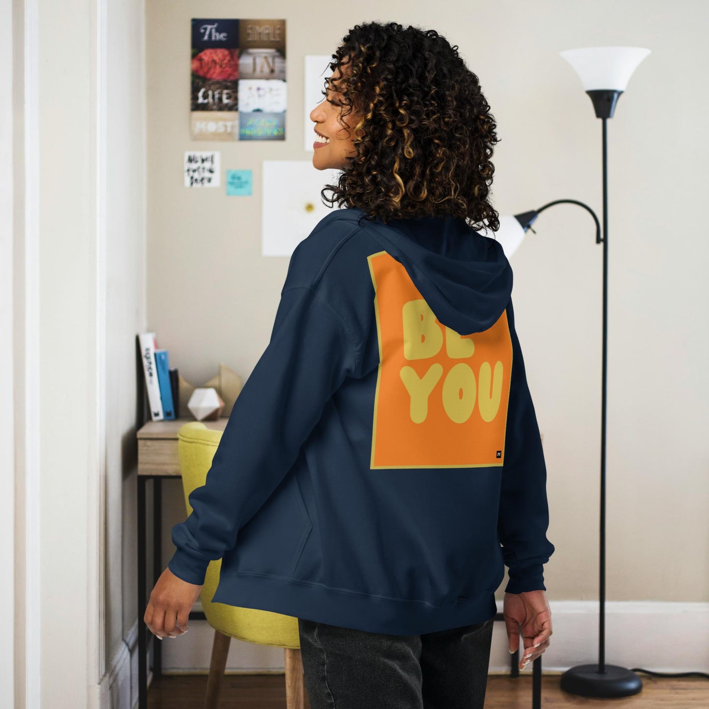 Be You in Orange and Yellow Unisex Zip-Up Hoodie - Available in Assorted Colors