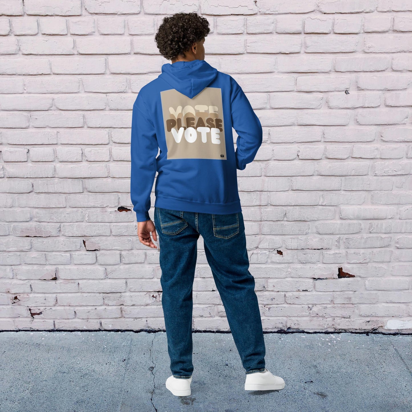 Please Vote in Brown Unisex Zip-Up Hoodie - Available in Assorted Colors