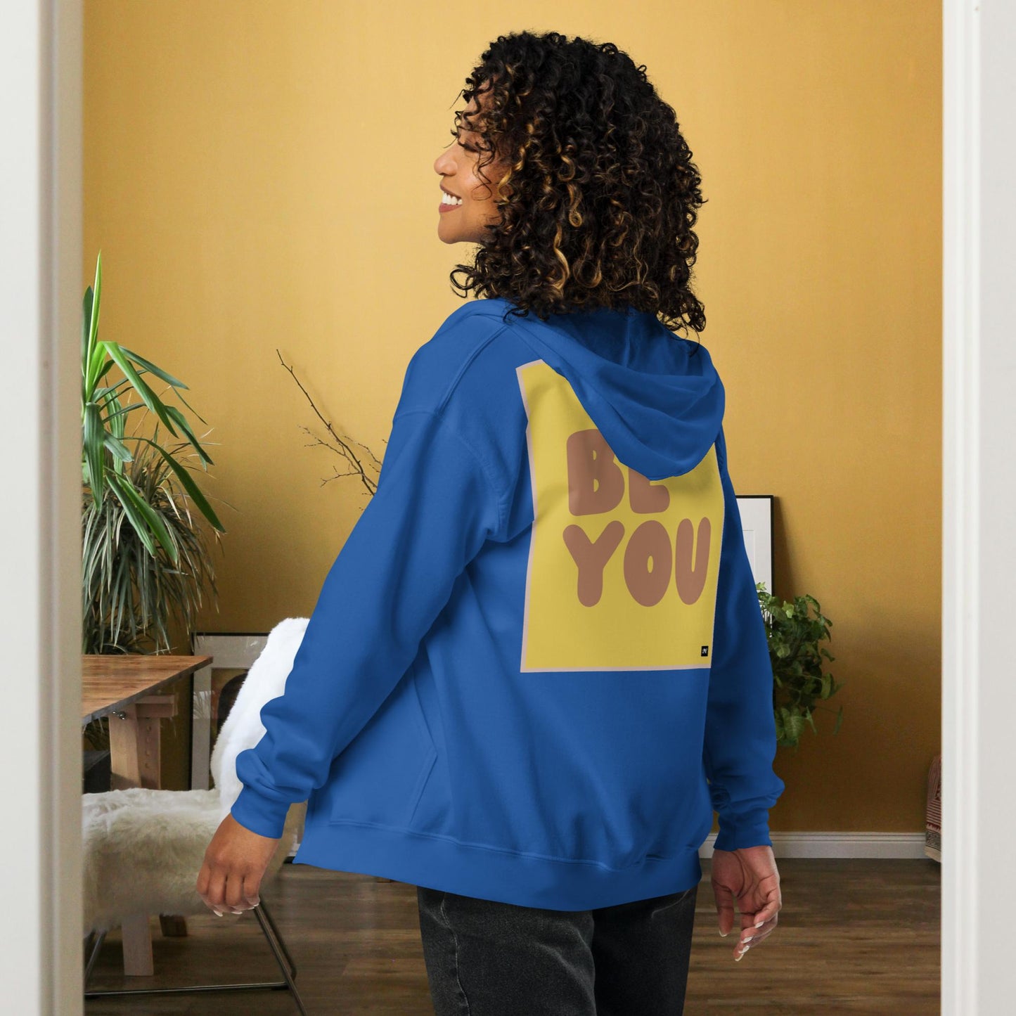 Be You in Yellow and Brown Unisex Zip-Up Hoodie - Available in Assorted Colors