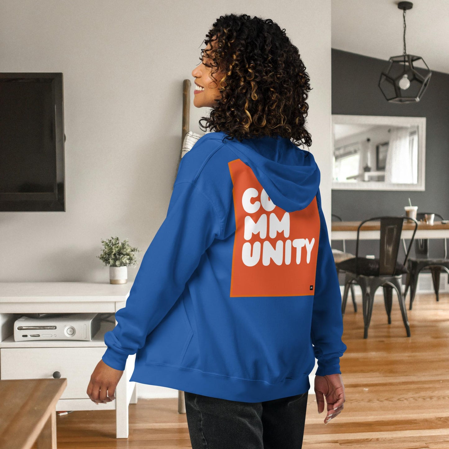 A Community in Tangerine Unisex Zip-Up Hoodie