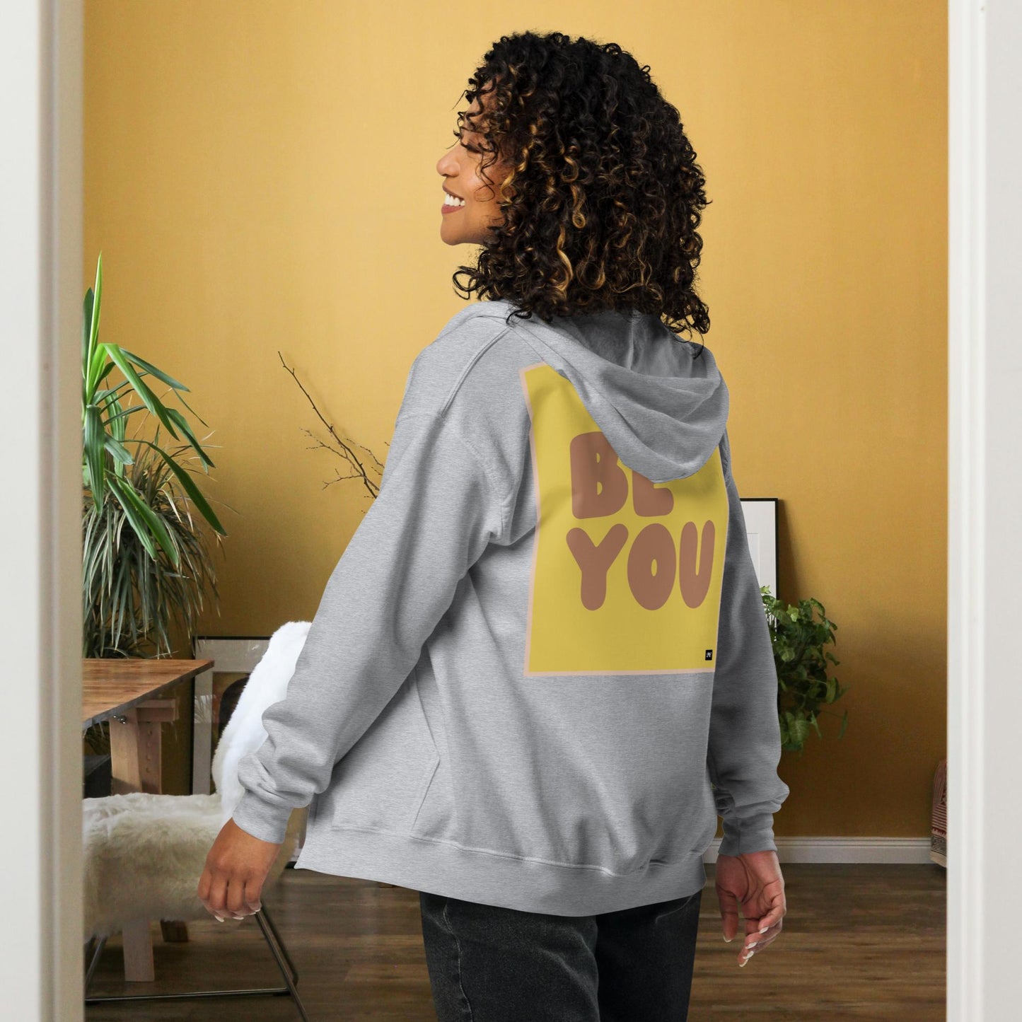Be You in Yellow and Brown Unisex Zip-Up Hoodie - Available in Assorted Colors