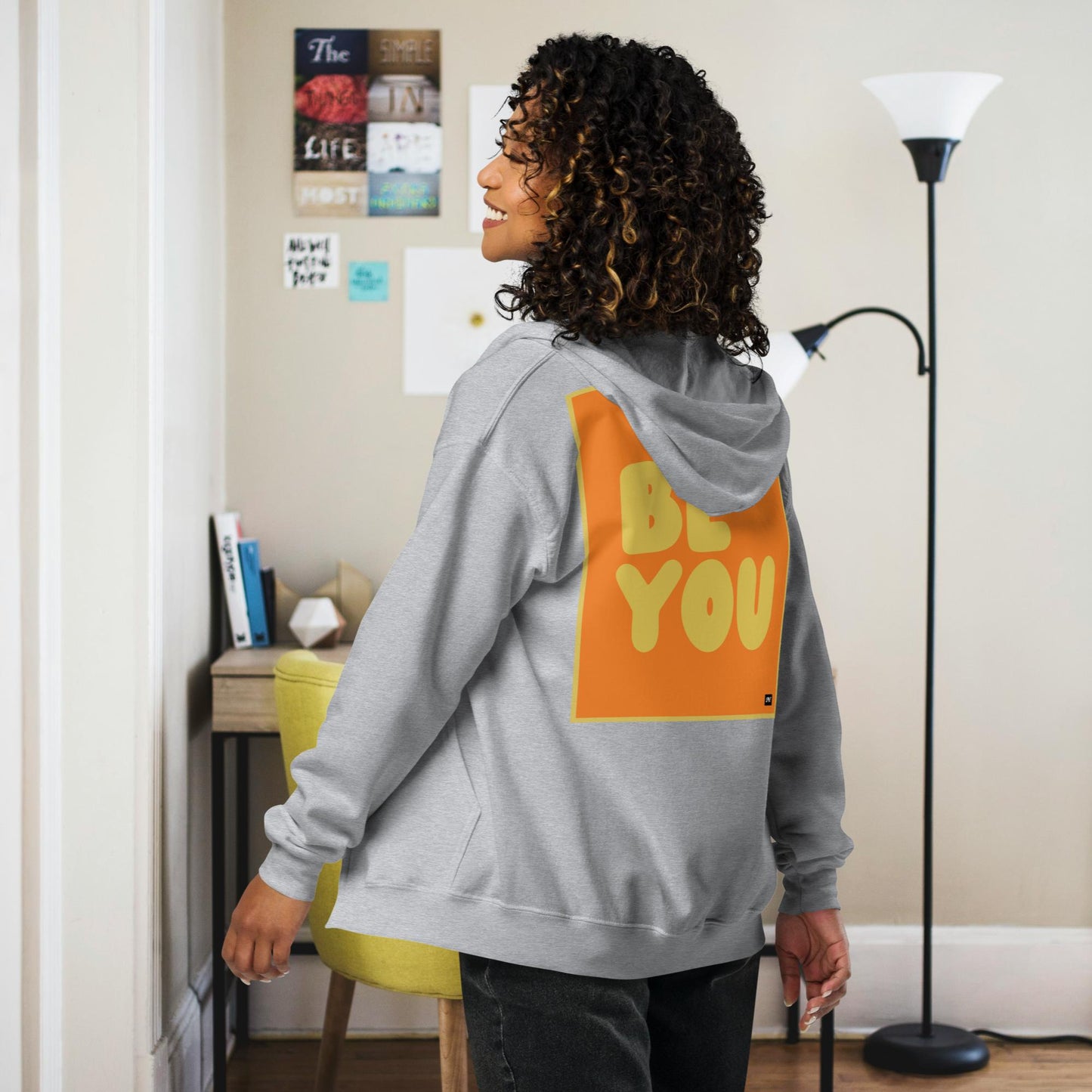 Be You in Orange and Yellow Unisex Zip-Up Hoodie - Available in Assorted Colors