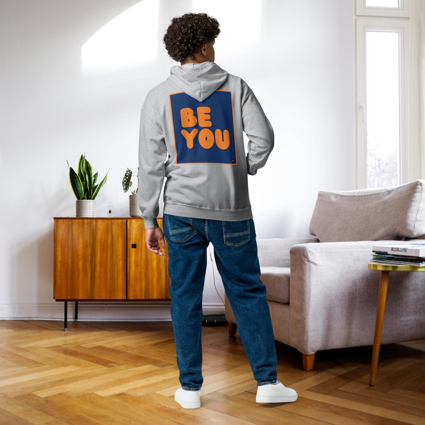 Be You in Blue and Orange Unisex Zip-Up Hoodie - Available in Assorted Colors