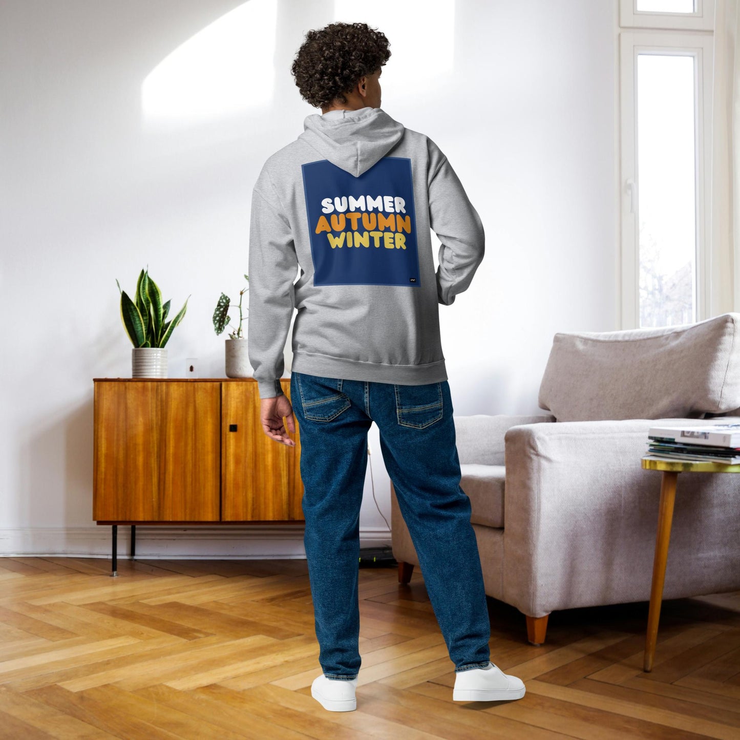 Autumn in Blue Unisex Zip-Up Hoodie - Available in Assorted Colors