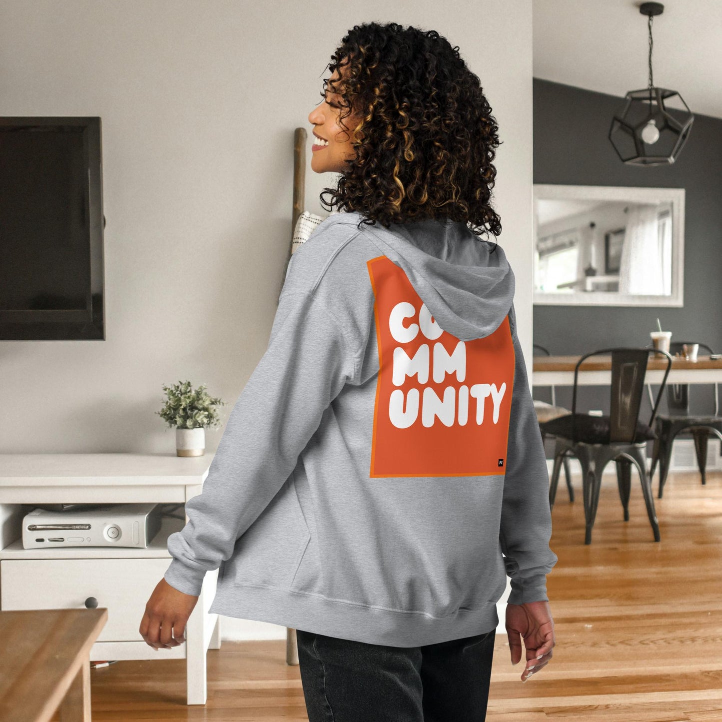 A Community in Tangerine Unisex Zip-Up Hoodie