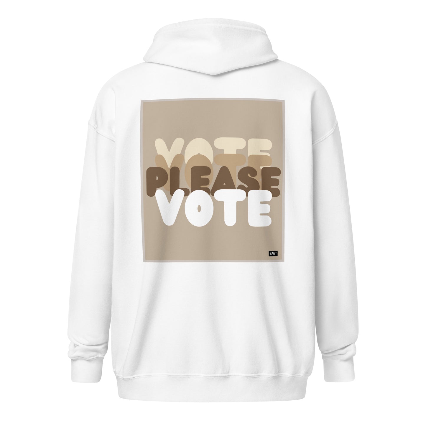 Please Vote in Brown Unisex Zip-Up Hoodie - The APWT Gift Shop