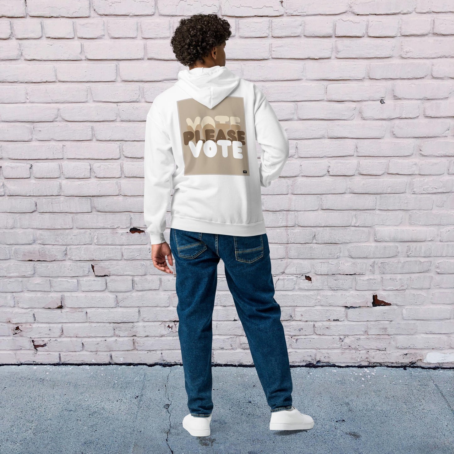 Please Vote in Brown Unisex Zip-Up Hoodie - Available in Assorted Colors