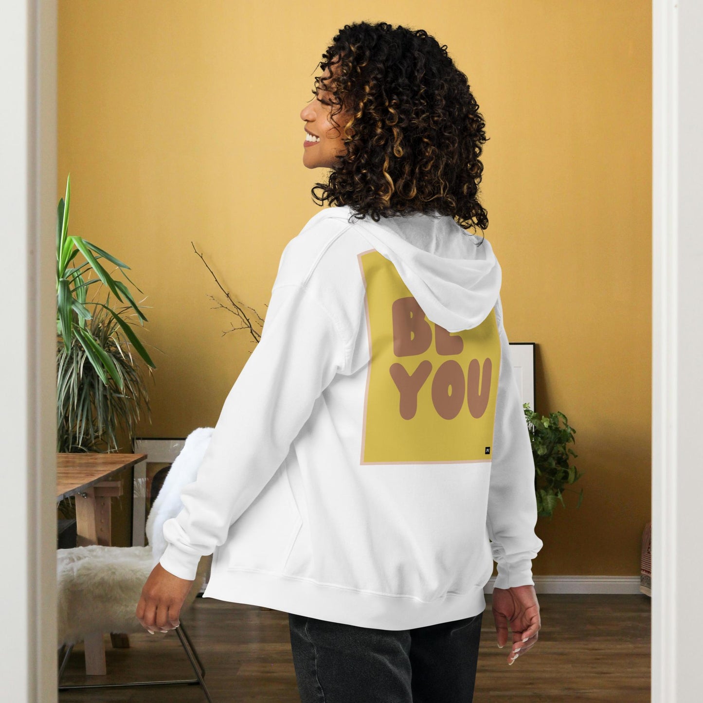 Be You in Yellow and Brown Unisex Zip-Up Hoodie - Available in Assorted Colors