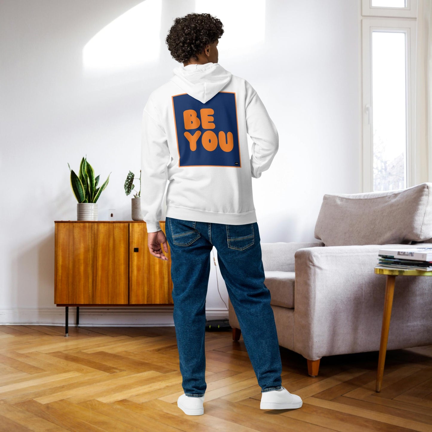 Be You in Blue and Orange Unisex Zip-Up Hoodie - Available in Assorted Colors