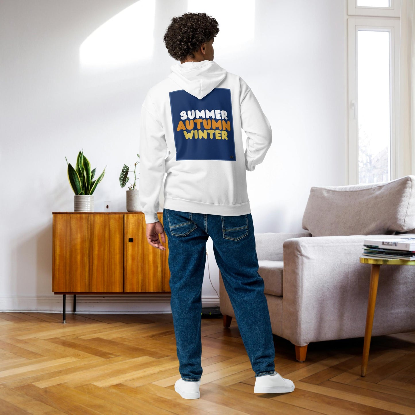 Autumn in Blue Unisex Zip-Up Hoodie - Available in Assorted Colors