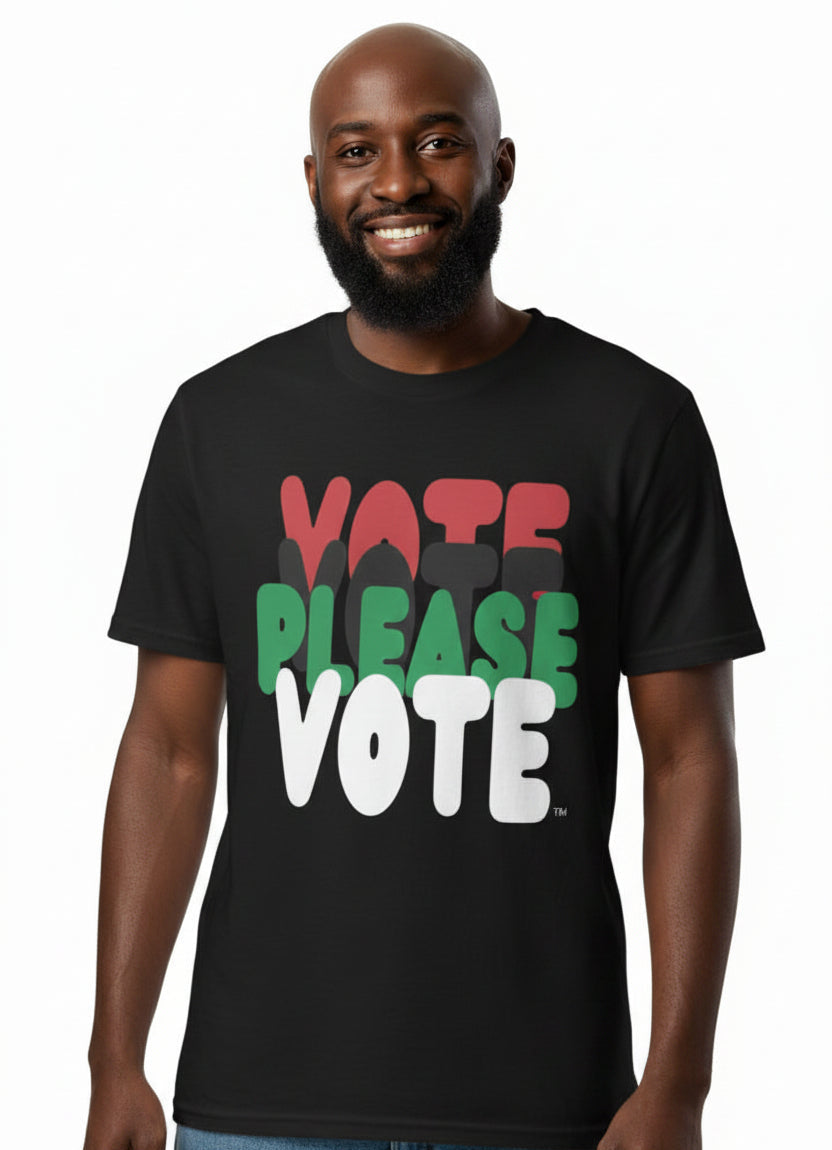 Please Vote in Black Premium Unisex T-Shirt - Available in 4 Colors