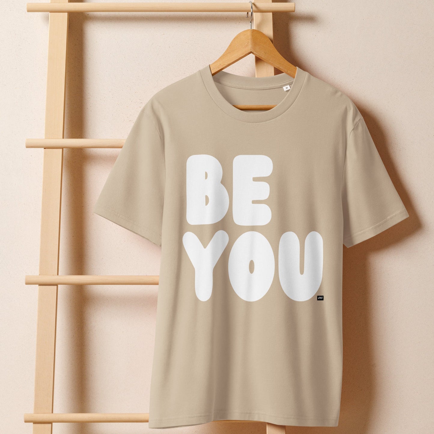 Be You in Beige and White Premium Unisex T-Shirt - The APWT Gift Shop