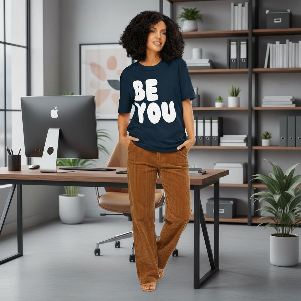 Be You in Blue and White Premium Unisex T-Shirt - The APWT Gift Shop