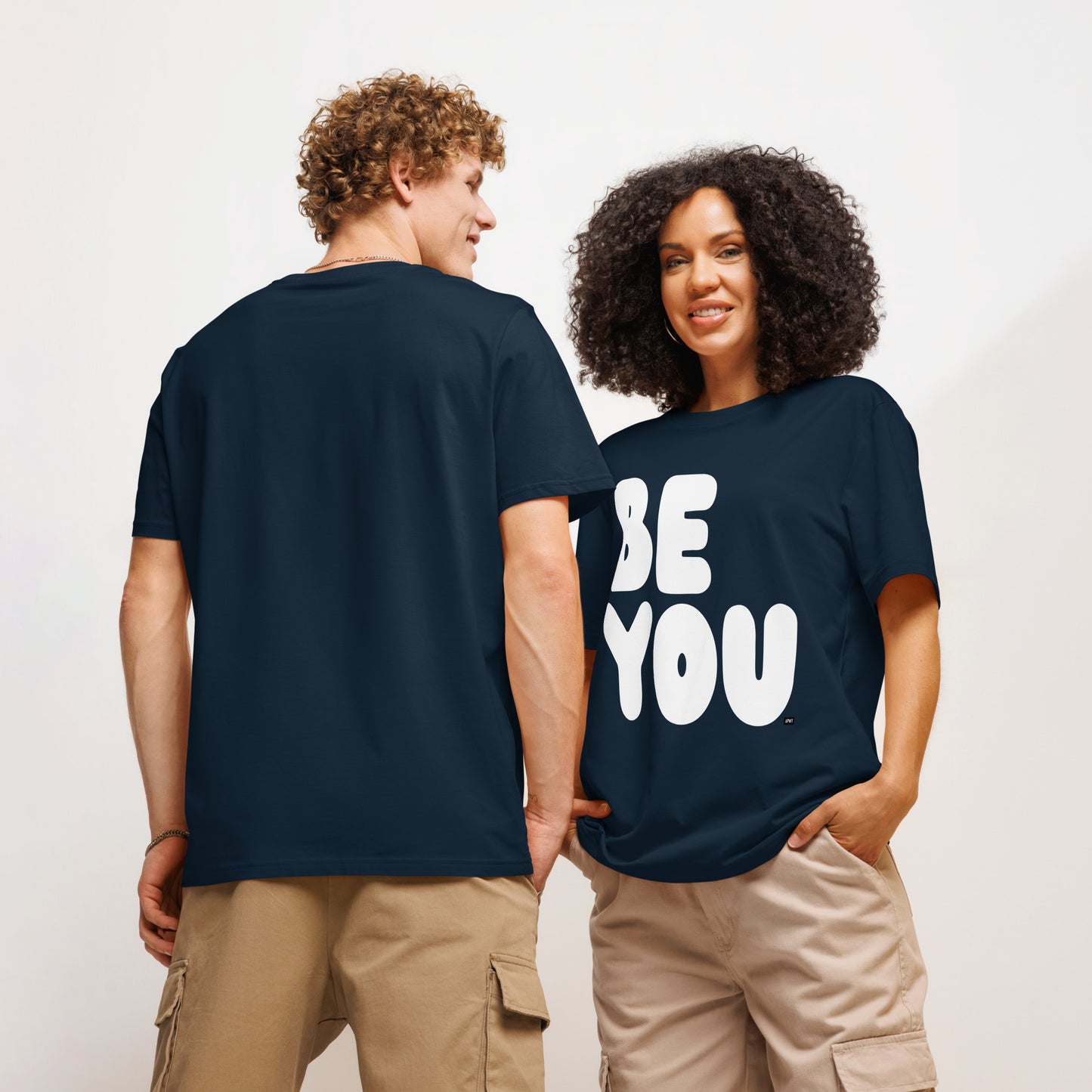 Be You in Blue and White Premium Unisex T-Shirt - The APWT Gift Shop