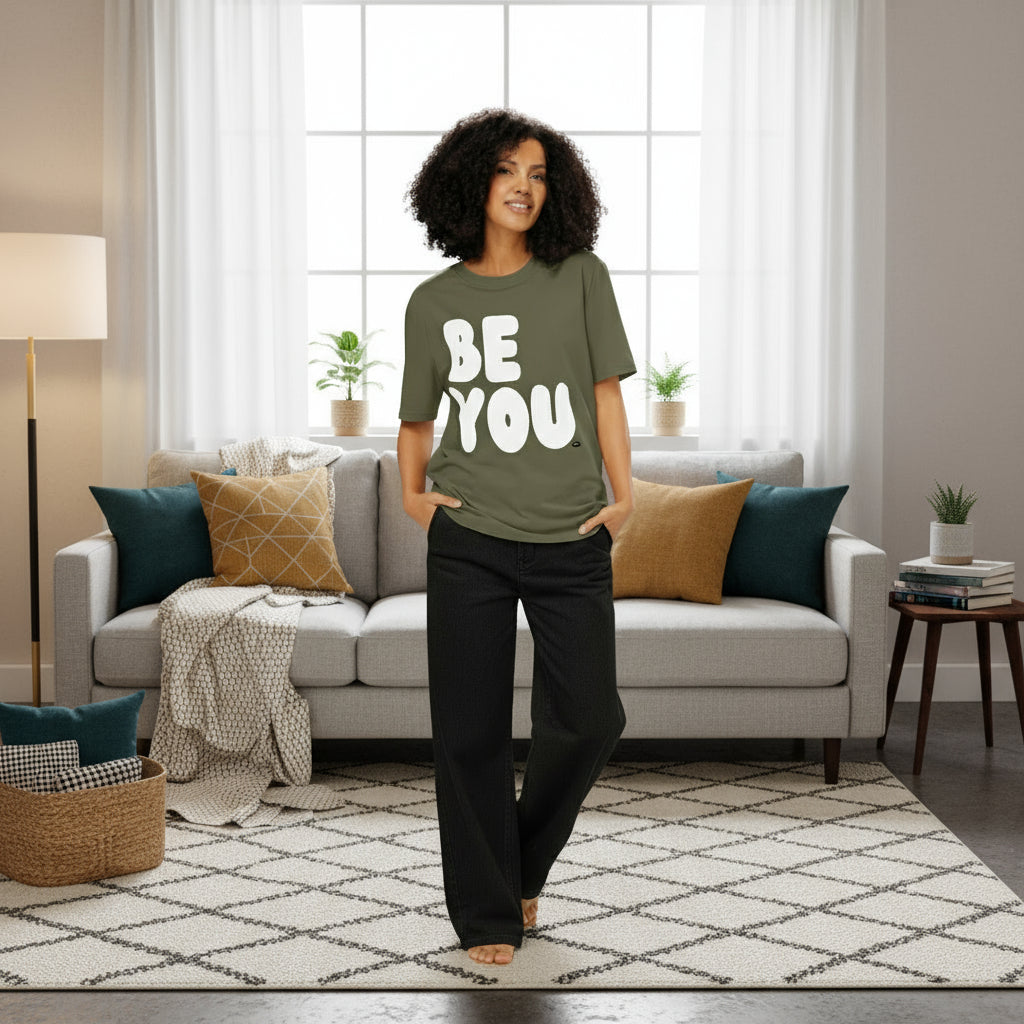 Be You in Green and White Premium Unisex T-Shirt - The APWT Gift Shop