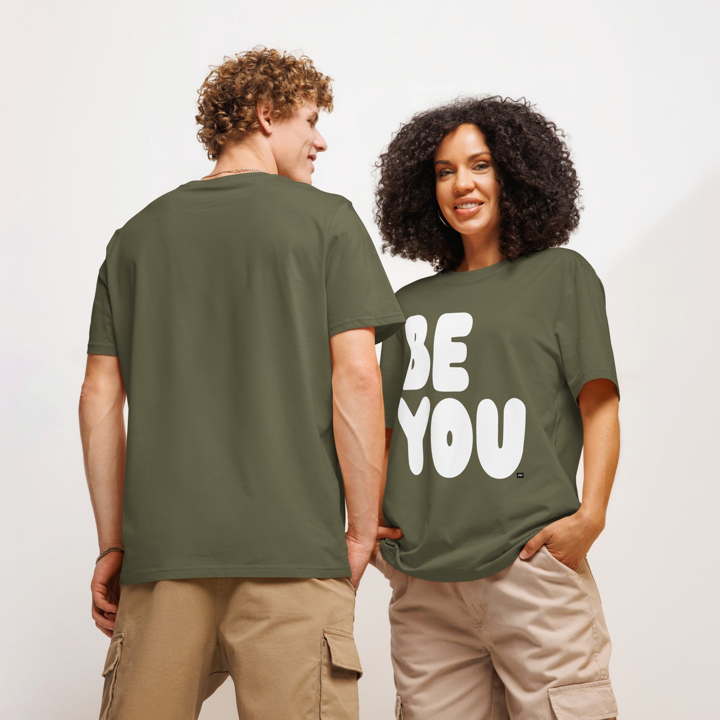 Be You in Green and White Premium Unisex T-Shirt - The APWT Gift Shop