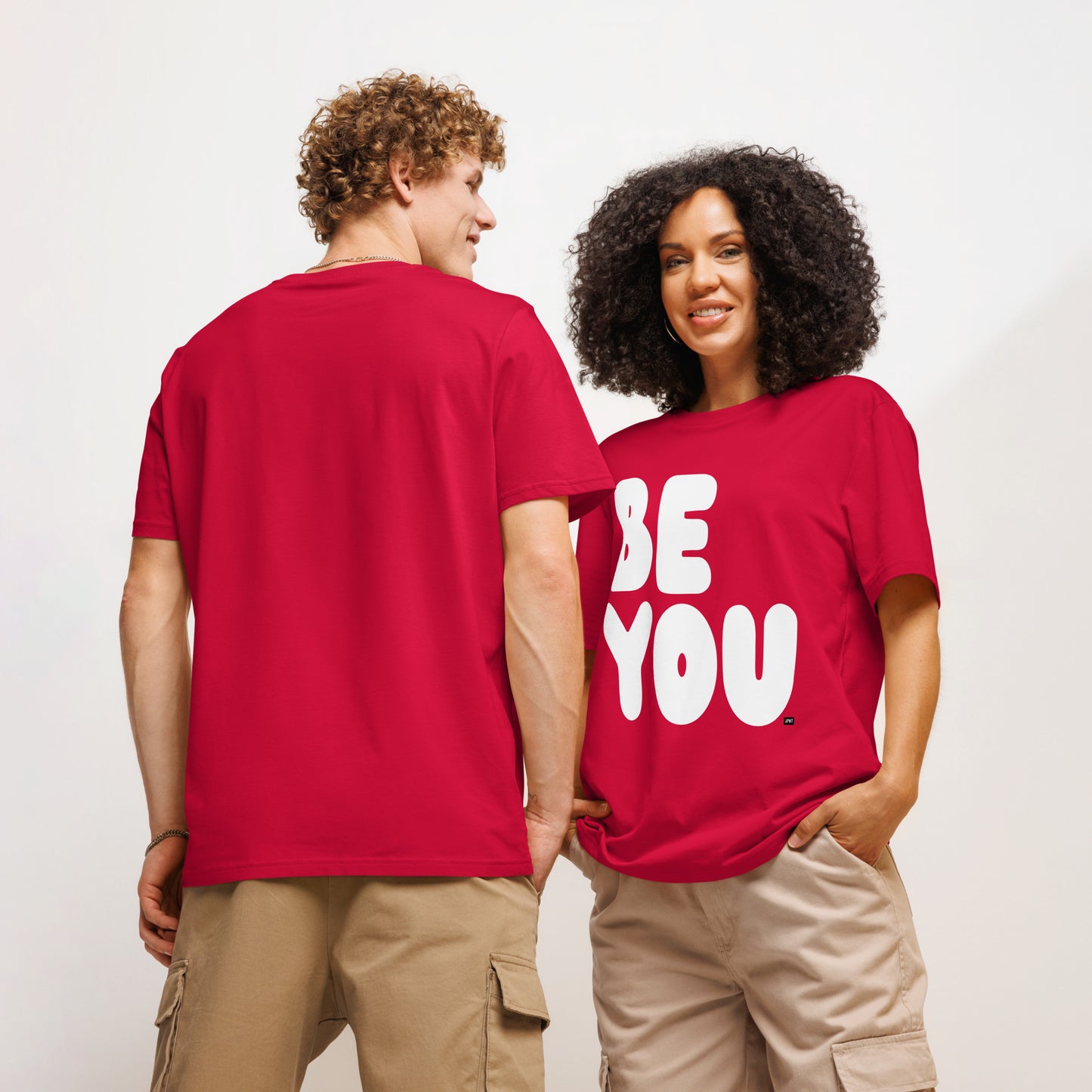 Be You in Red and White Premium Unisex T-Shirt - The APWT Gift Shop