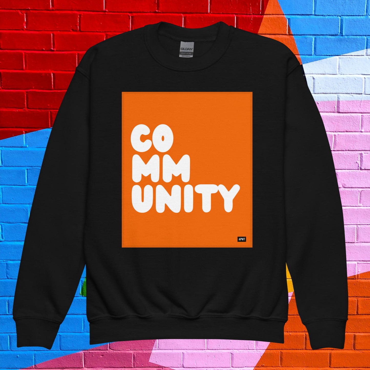 Community Kids in Pumpkin Unisex Crew Neck Sweatshirt - Available in Assorted Colors